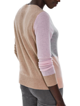 Pure Collection Gassato Diagonal Intarsia Pure Cashmere Jumper, Multi