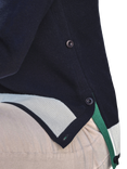Pure Collection Tipped High Neck Jumper, Navy/White