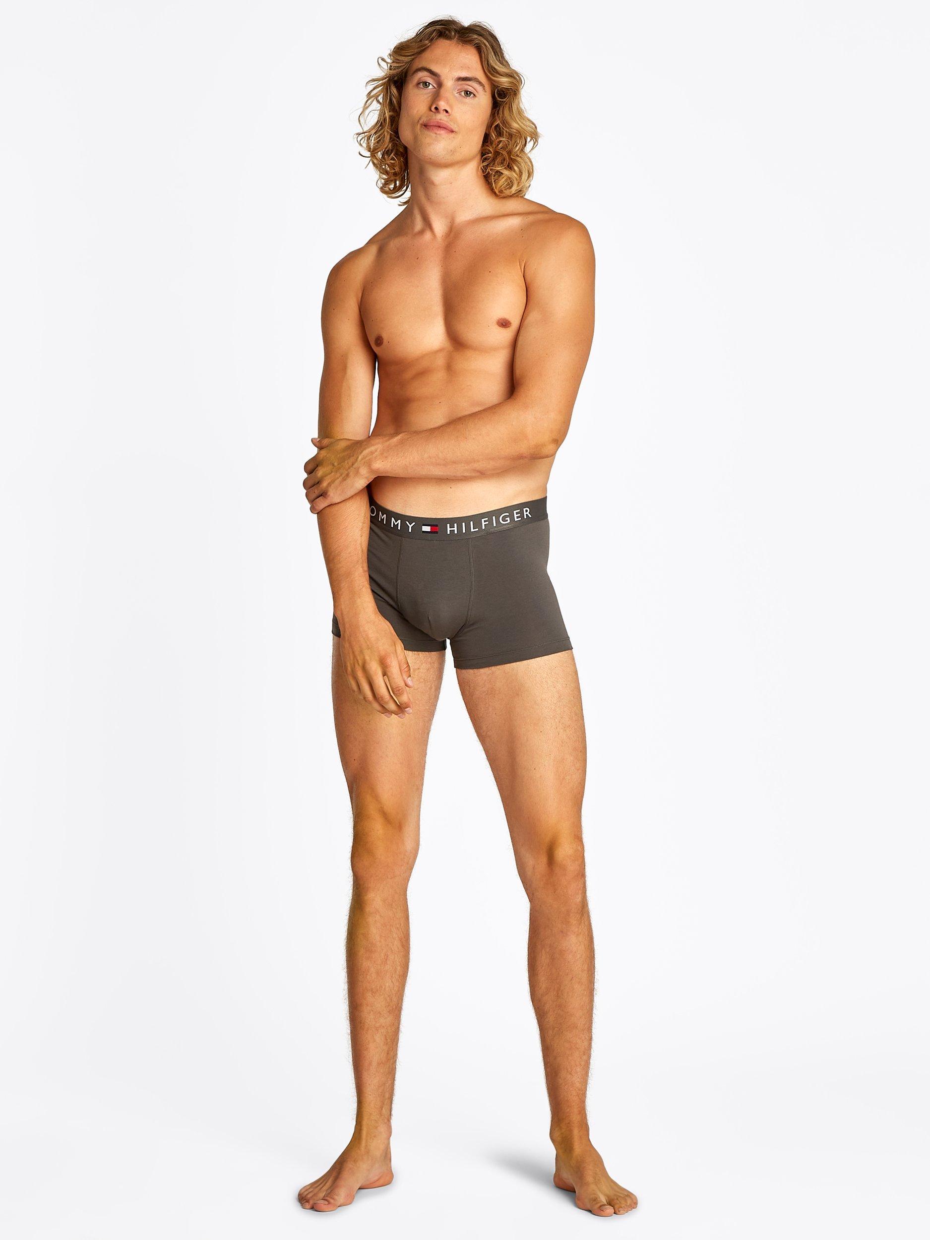 Product image 1 of 6, which shows Tommy Hilfiger Waistband Trunks, Dark Ash/Sky, L
