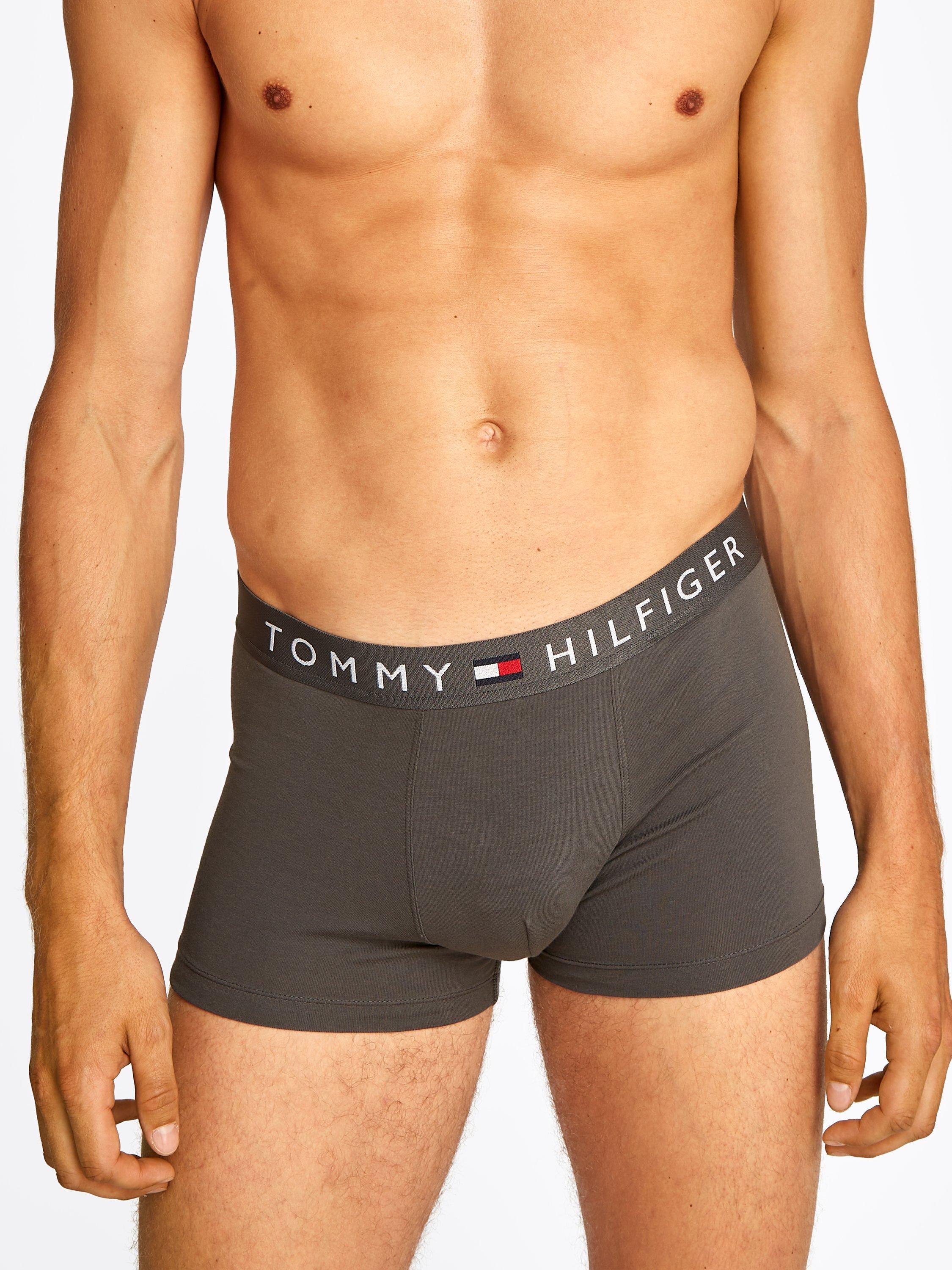 Product image 4 of 6, which shows Tommy Hilfiger Waistband Trunks, Dark Ash/Sky, L