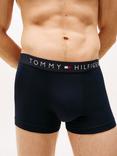 Tommy Hilfiger Original Cotton Logo Waistband Trunks, Pack of 5, Navy/Multi