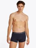 Tommy Hilfiger Stretch Cotton Logo Waistband Trunks, Pack of 3, Navy/Khaki/Green