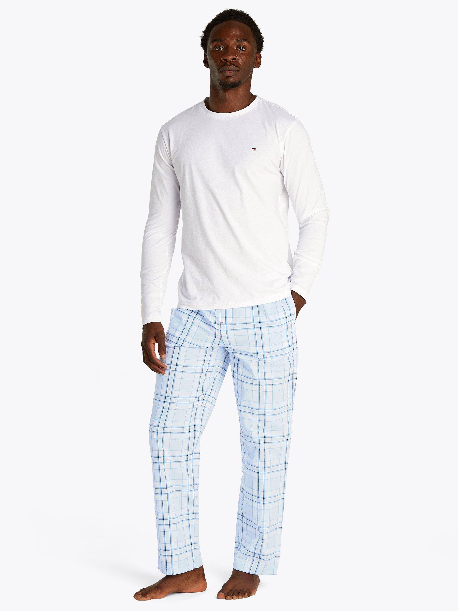 Product image 2 of 7, which shows Tommy Hilfiger Cotton Long Sleeve Pyjama Set, White/Blue, XL