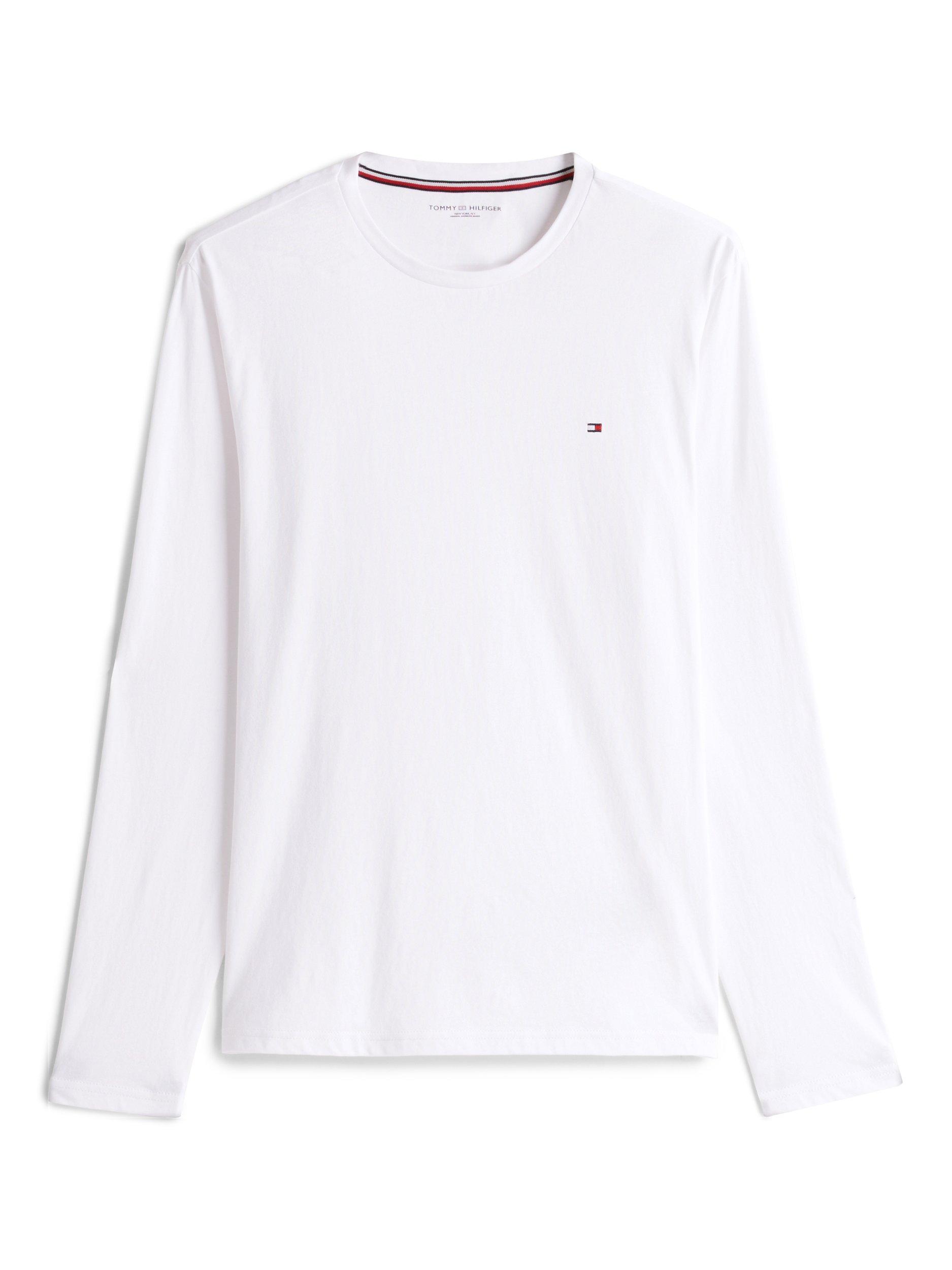 Product image 4 of 7, which shows Tommy Hilfiger Cotton Long Sleeve Pyjama Set, White/Blue, XL