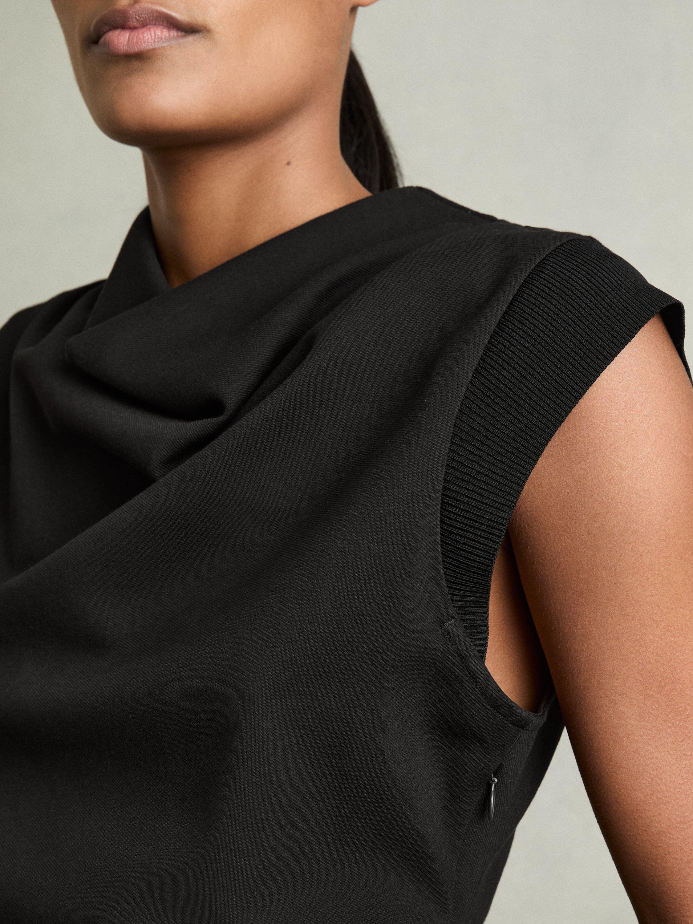 Product image 4 of 5, which shows Reiss Cobi Sleeveless Top, Black, 6