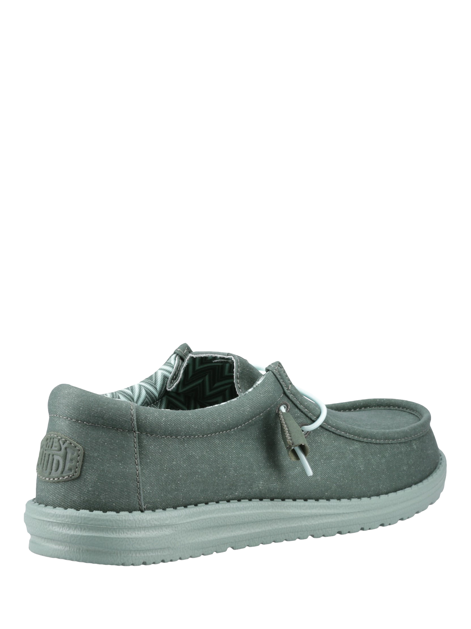Product image 3 of 4, which shows Hey Dude Wally Canvas Slip-On Shoes, Green, 7
