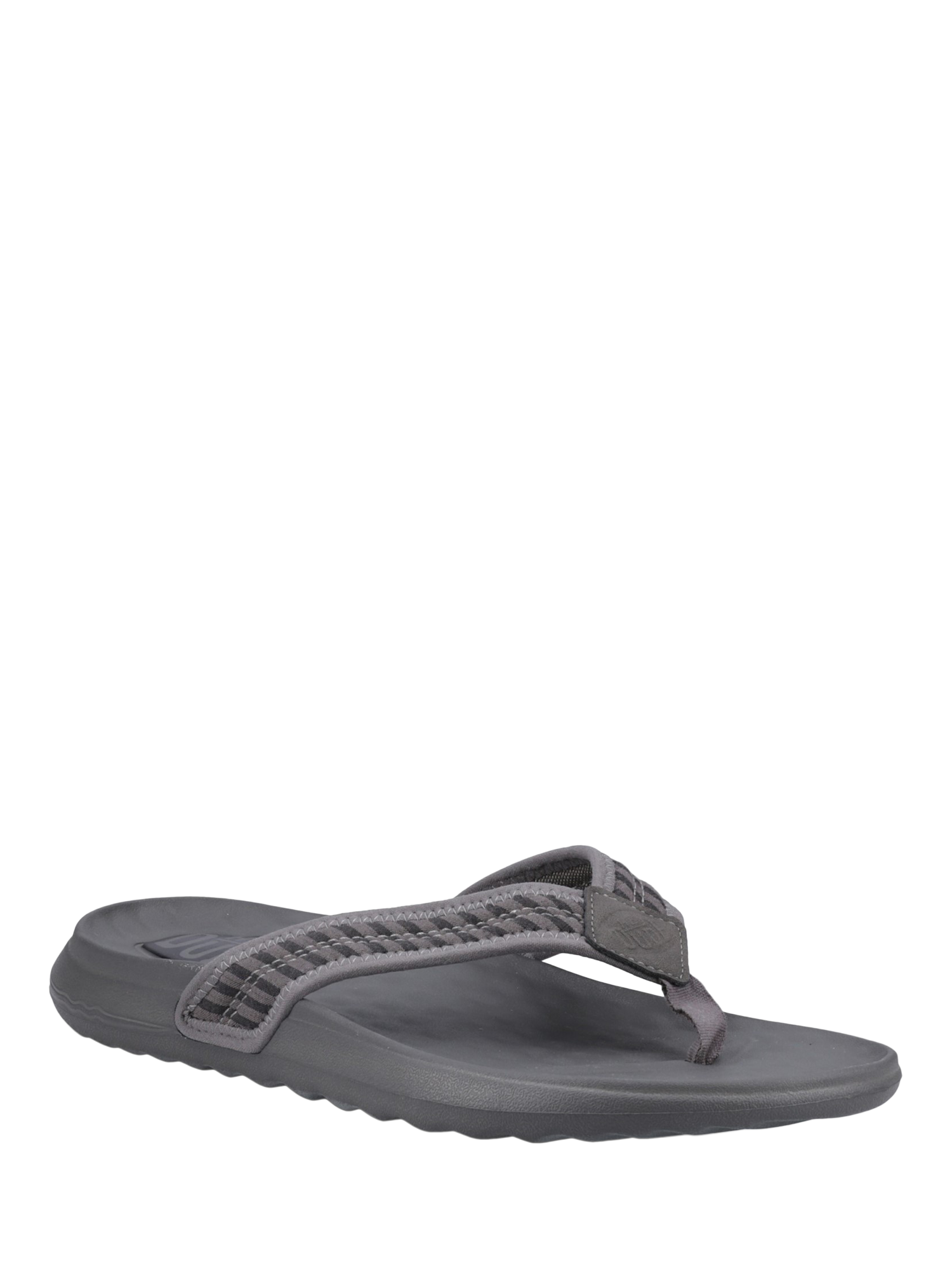 Product image 1 of 2, which shows Hey Dude Myers Flip Nu Prep Flip Flops, Black/Granite Grey, 7