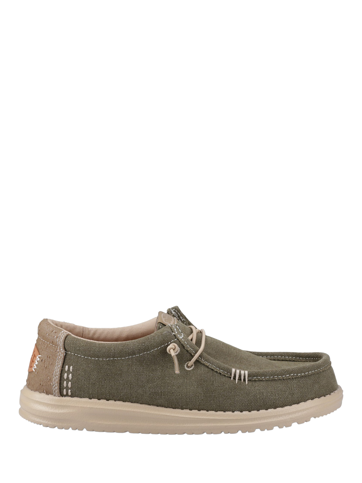 Product image 1 of 4, which shows Hey Dude Wally Workwear Shoes, Green, 7
