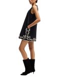 BOSS Dembrolai Embroidered Mini Dress, Black