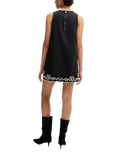 BOSS Dembrolai Embroidered Mini Dress, Black