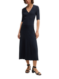 BOSS Fracie Ribbed Jersey Dress, Dark Blue