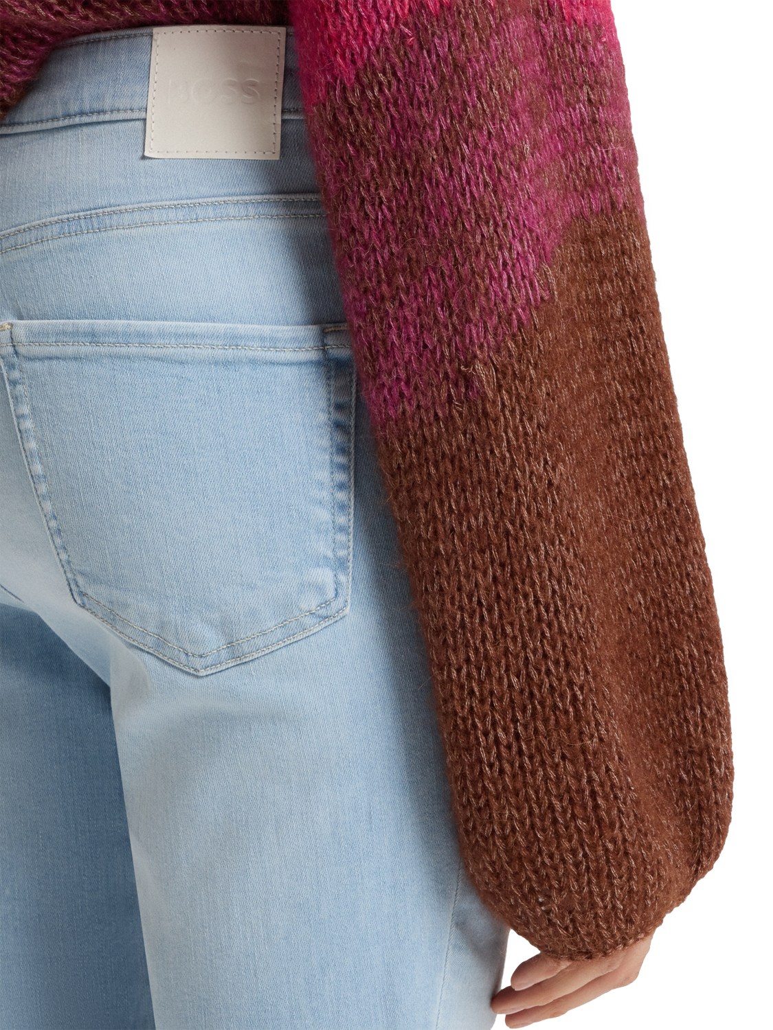 Product image 5 of 6, which shows BOSS Rosa Bootcut Jeans, Bright Blue, 27R