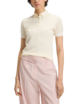 BOSS Textured Knit Short Sleeve Jumper, Open White, Open White