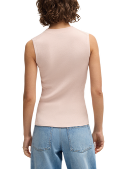 BOSS Feskies Ribbed Sleeveless Top, Pink - view 2, Pink