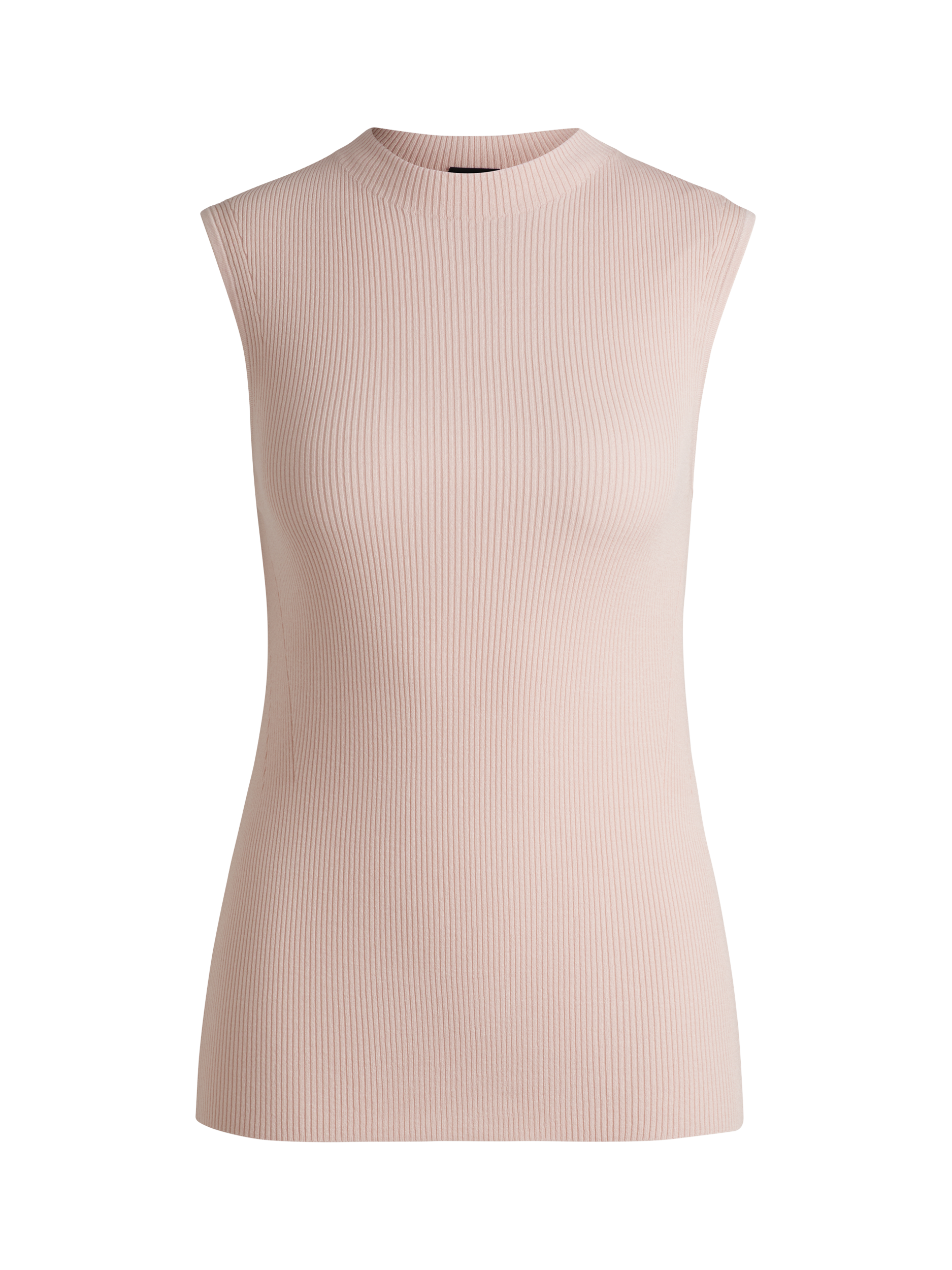 Product image 4 of 5, which shows BOSS Feskies Ribbed Sleeveless Top, Pink, L