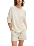 BOSS Flambers Ribbed Knit Top, White