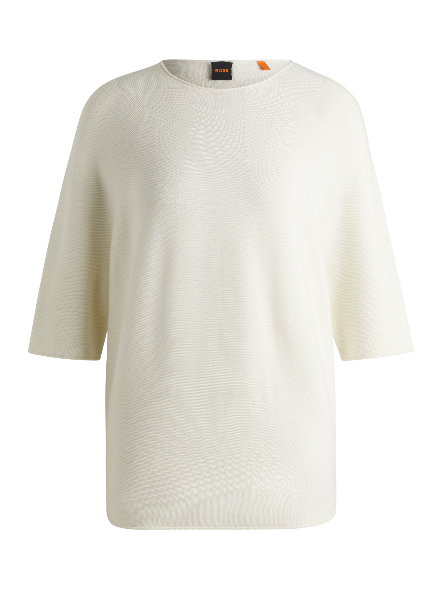 Product image 4 of 5, which shows BOSS Flambers Ribbed Knit Top, White, L
