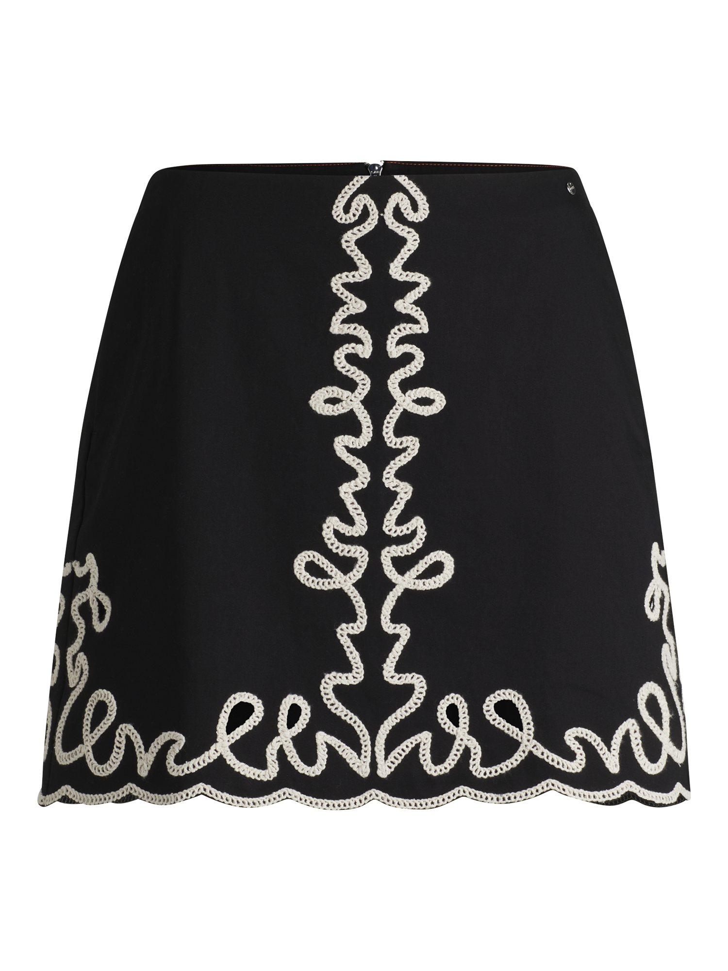 Product image 4 of 5, which shows BOSS Vale Embroidered Mini Skirt, Black, 8