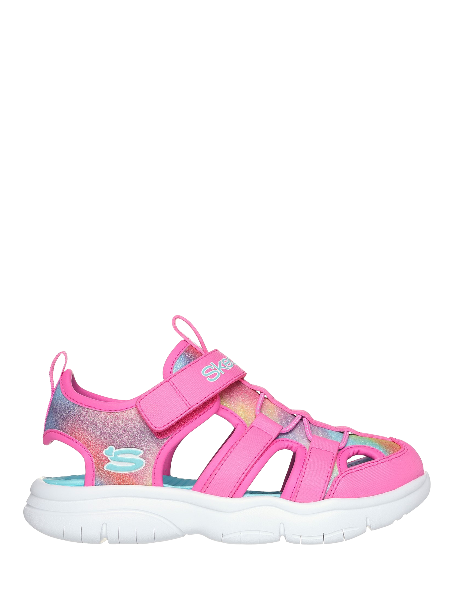 Skechers Kids' Flex Splash Daylight Shimmer Sandals, Hot Pink/Multi
