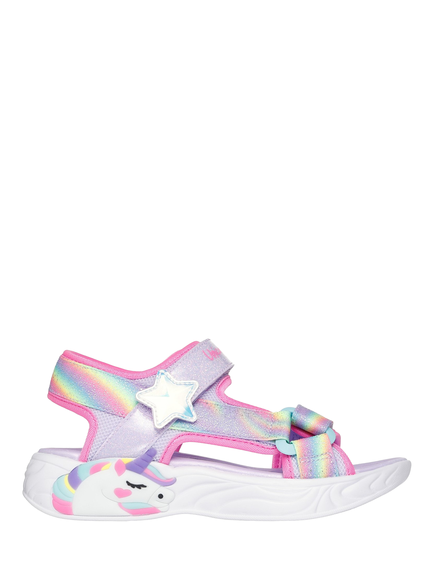 Skechers Kids' Unicorn Dreams Light-Up Sandals, Lavender/Multi
