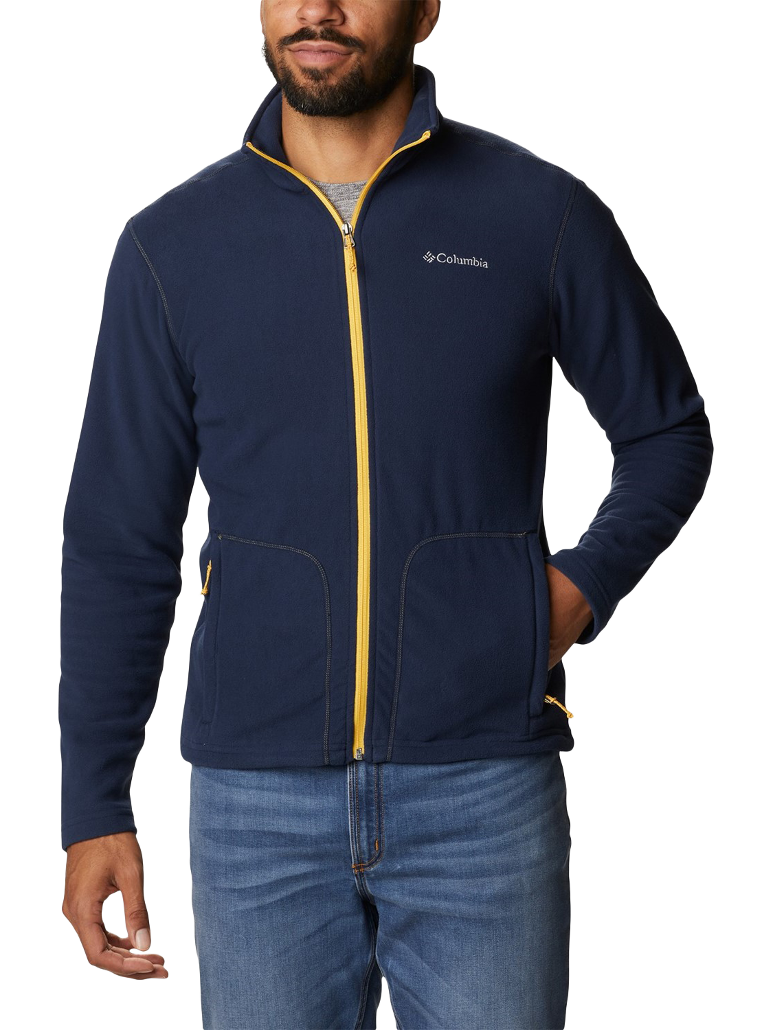 Product image 1 of 4, which shows Columbia Fast Trek Light FZ Fleece, Navy, S