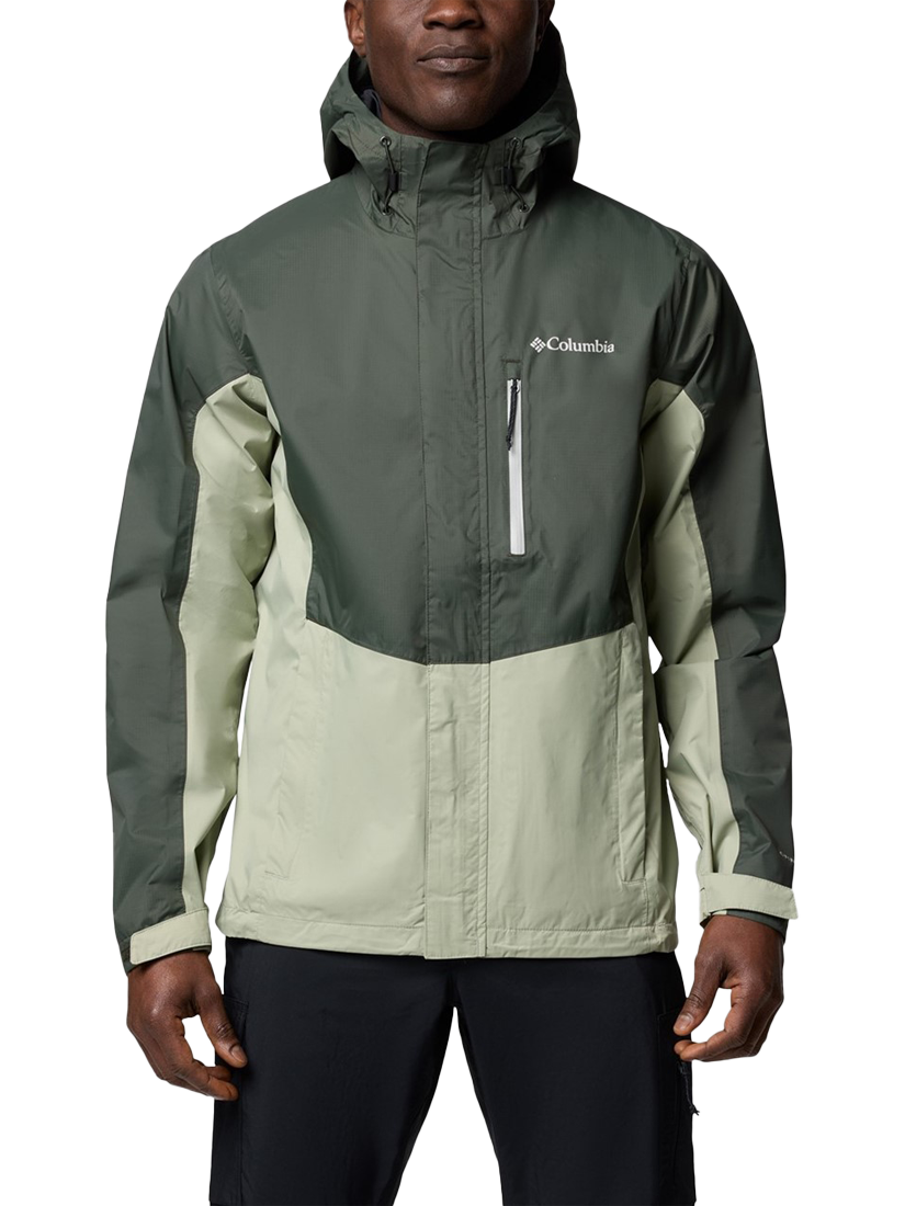 Product image 1 of 4, which shows Columbia Pouring Adventure III Jacket, Greenscape/Safari, S