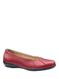 Hotter Rhea Wide Fit Leather Ballerina Pumps, Salsa