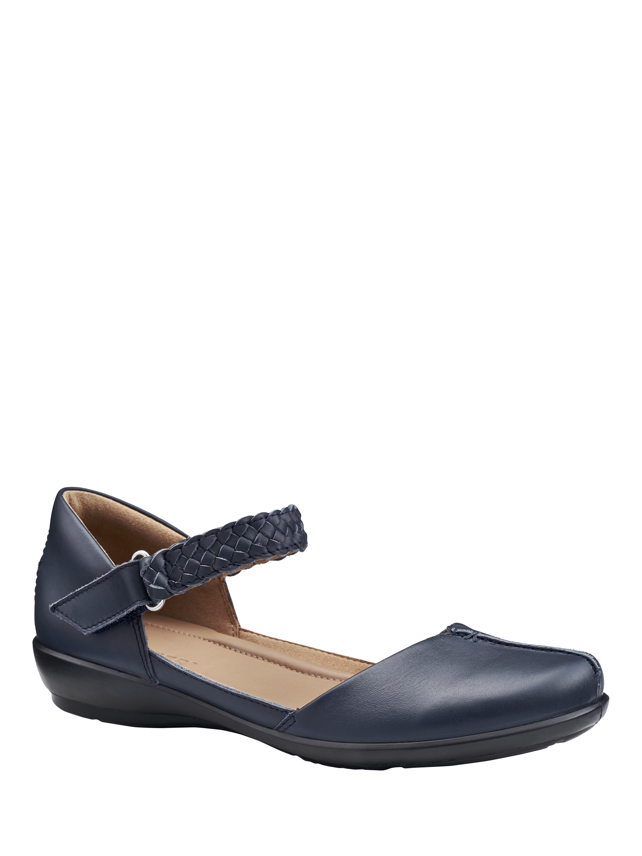 Product image 2 of 4, which shows Hotter Lake Extra Wide Fit Leather Sandals, Denim Navy, 4XW