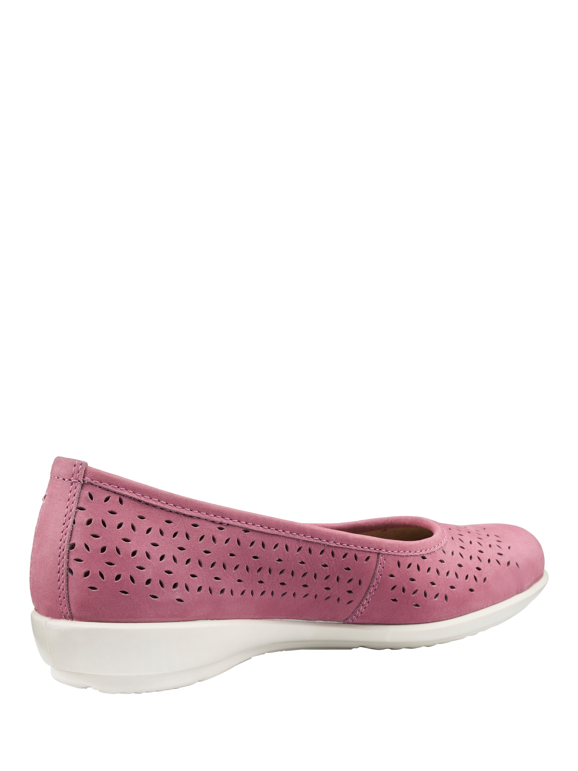 Product image 4 of 4, which shows Hotter Livvy II Nubuck Leather Ballerina Pumps, Dark Rose, 3