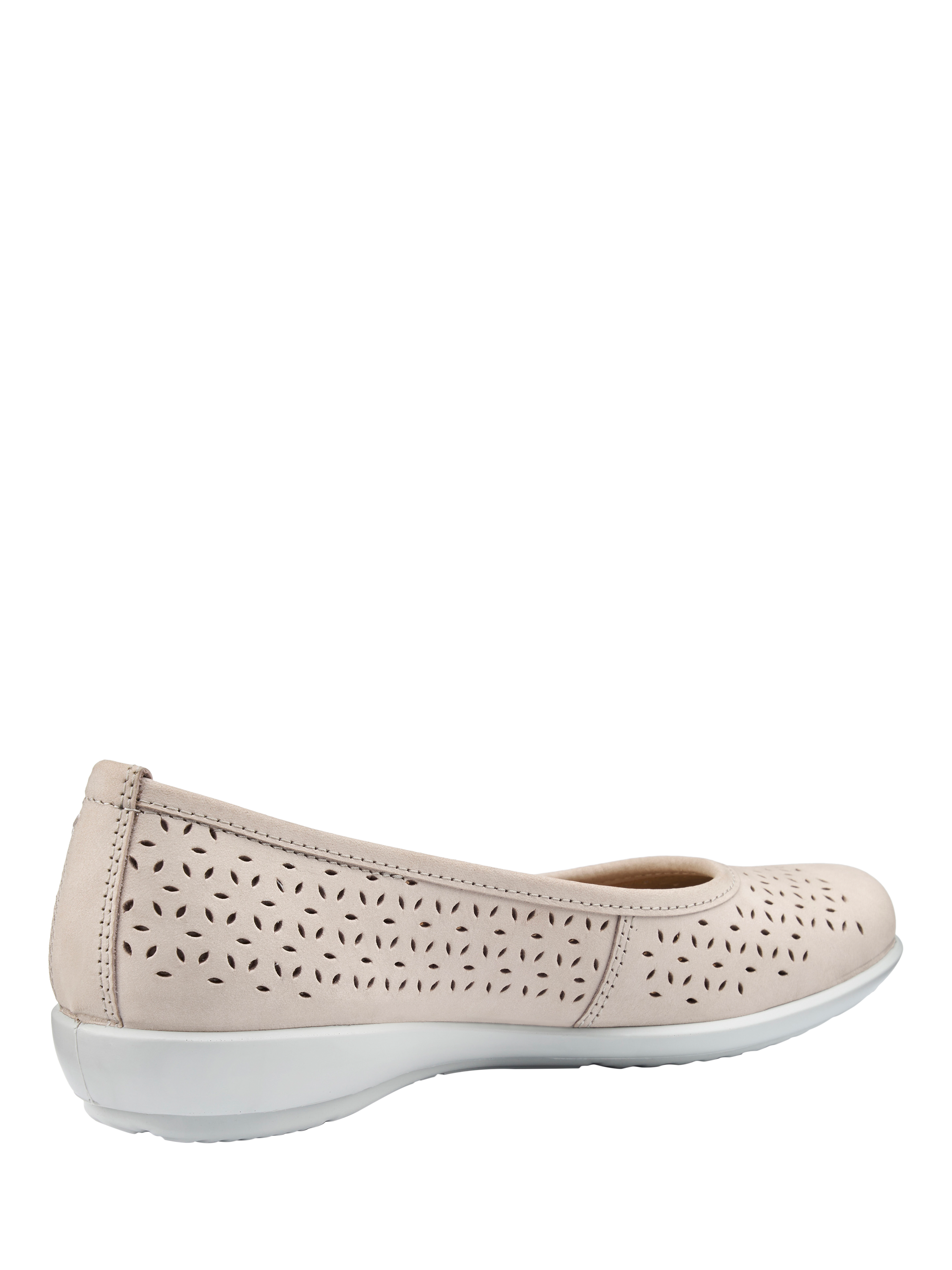 Product image 4 of 4, which shows Hotter Livvy II Nubuck Leather Ballerina Pumps, Pale Grey, 3