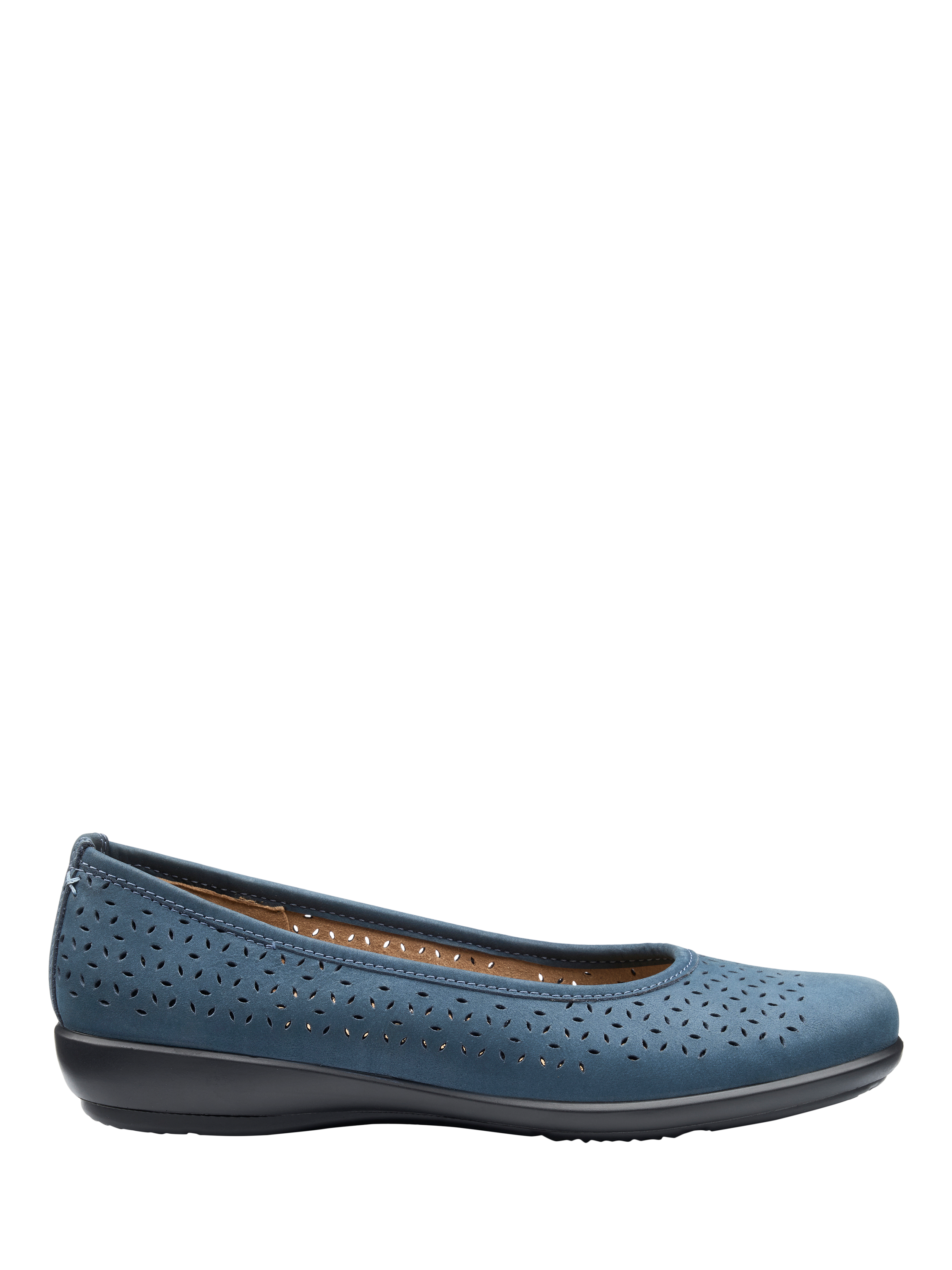 Product image 1 of 5, which shows Hotter Livvy II Wide Fit Ballerina Pump, Aquatic Blue, 3W