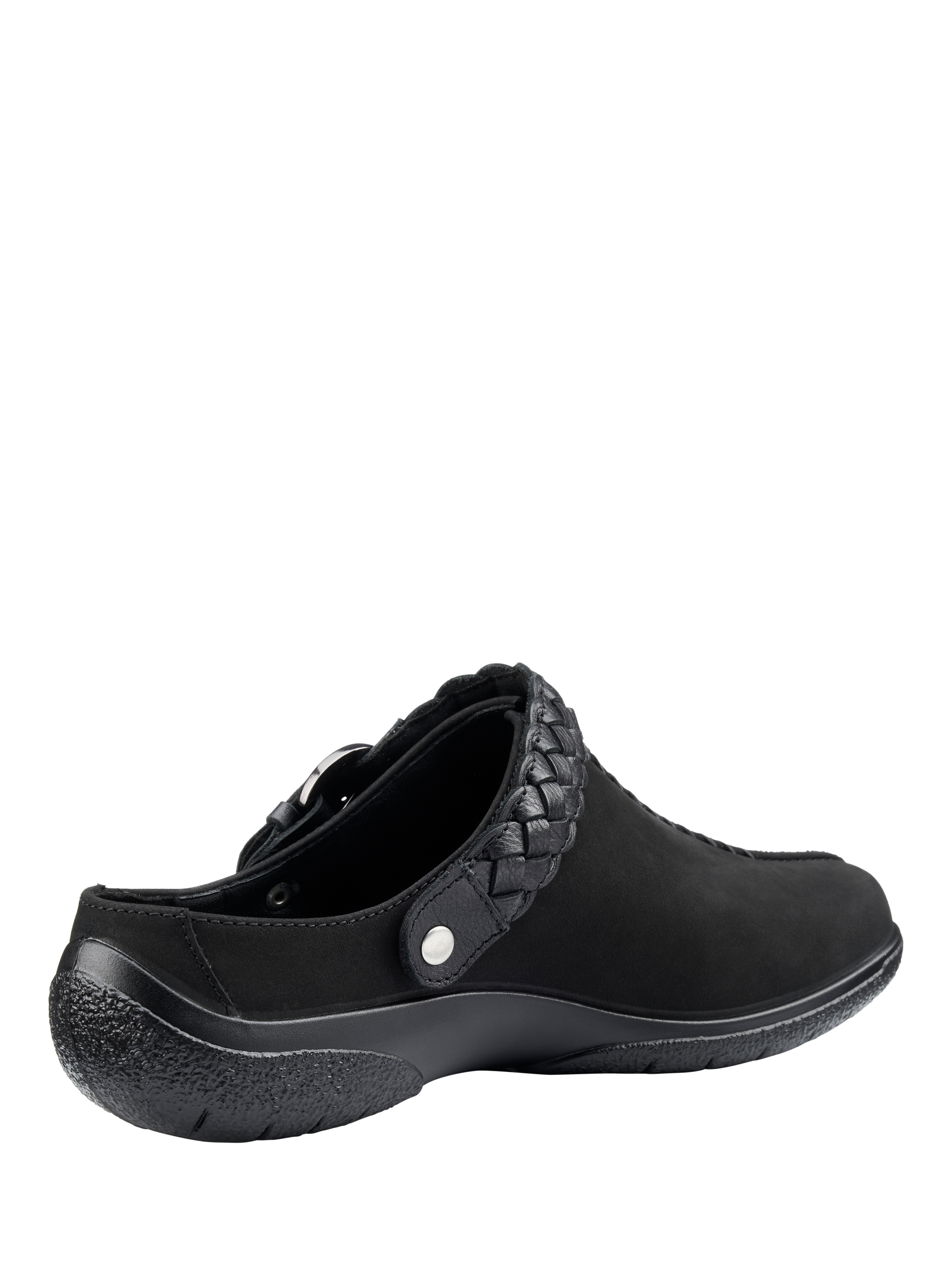 Product image 4 of 4, which shows Hotter Magical Nubuck Leather Clogs, Black, 3