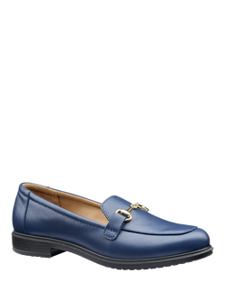Hotter Clovelly Leather Loafers, French Navy - view 2, French Navy