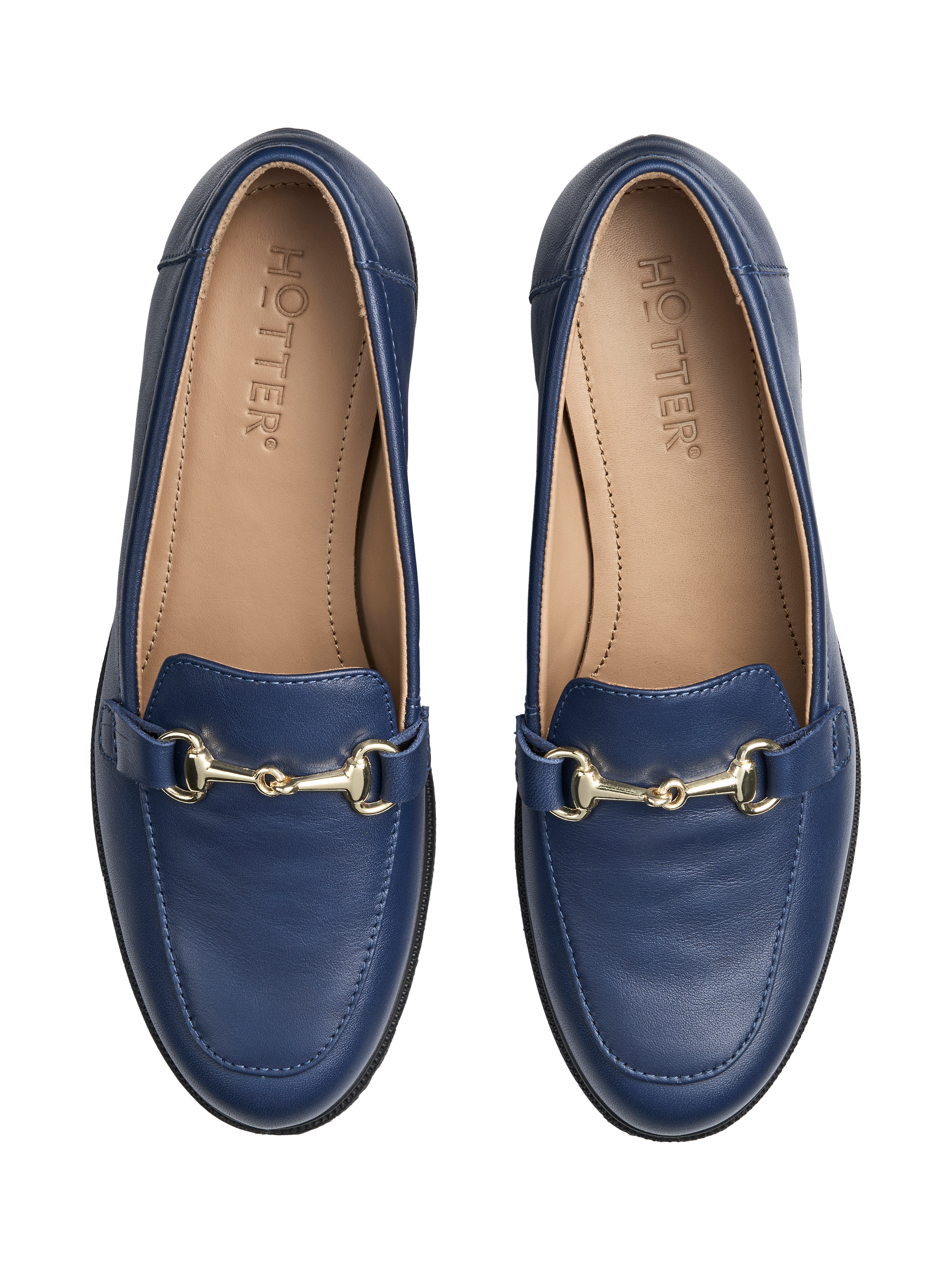 Product image 3 of 4, which shows Hotter Clovelly Leather Loafer, French Navy, 3