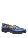 Hotter Clovelly Wide Fit Leather Loafer, French Navy