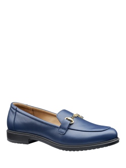Hotter Clovelly Wide Fit Leather Loafer, French Navy - view 2, French Navy