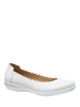 Hotter Eider Leather Scallop Ballerina Pumps, White