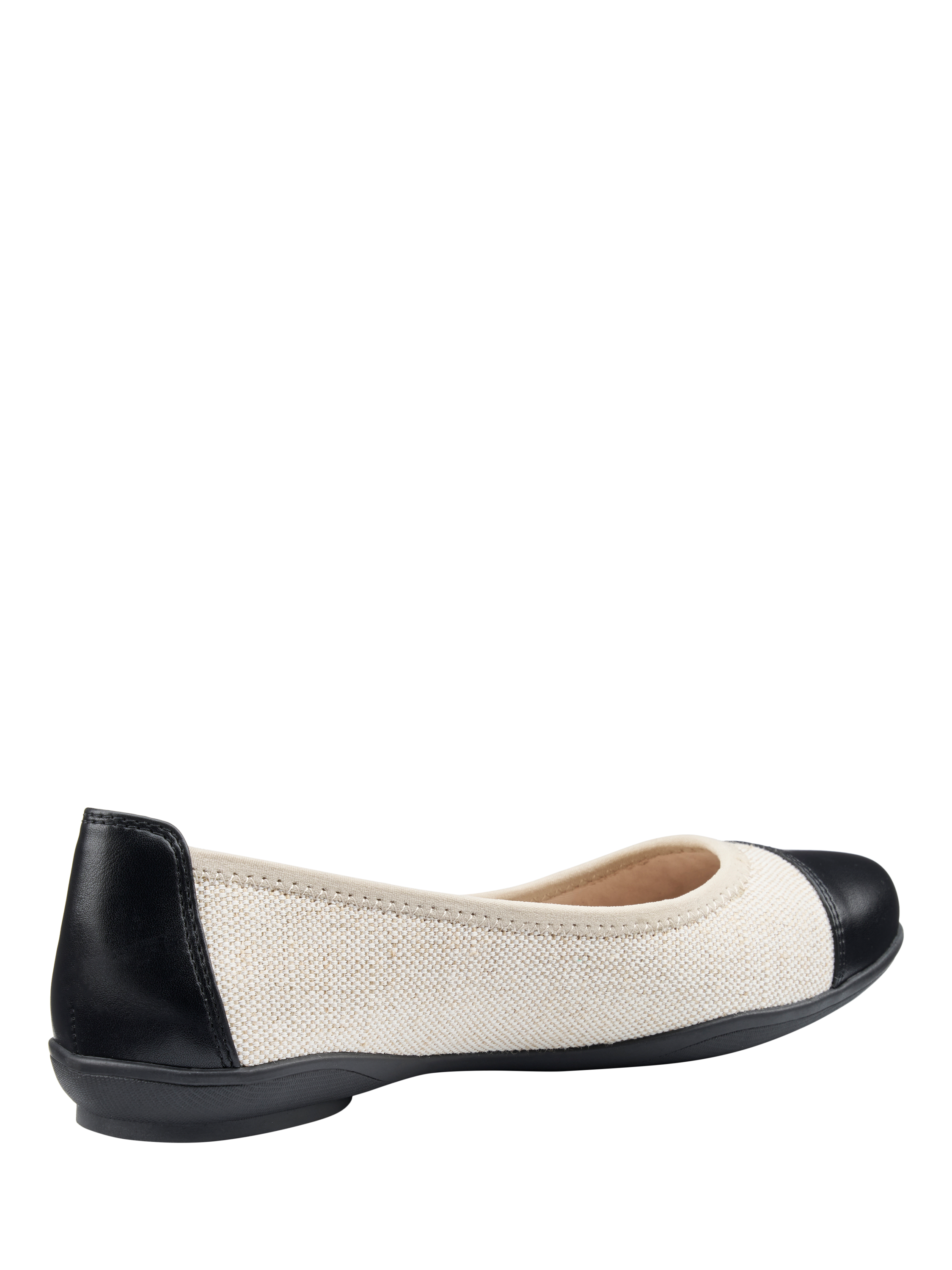 Product image 4 of 5, which shows Hotter Ivy Wide Fit Ballerina Pumps, Beige/Black, 3W
