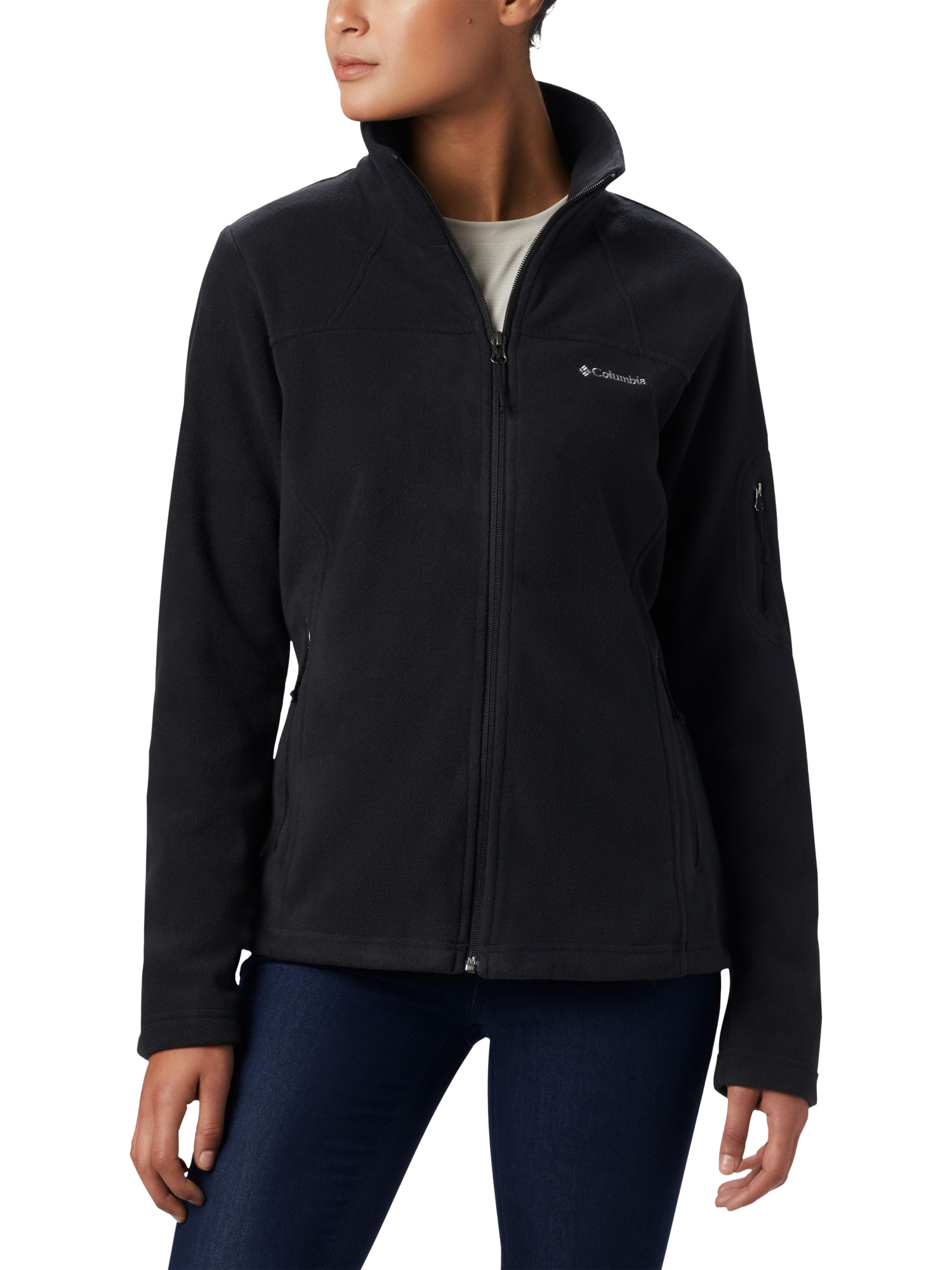 Product image 1 of 4, which shows Columbia Fast Trek II Fleece Jacket, Black, S