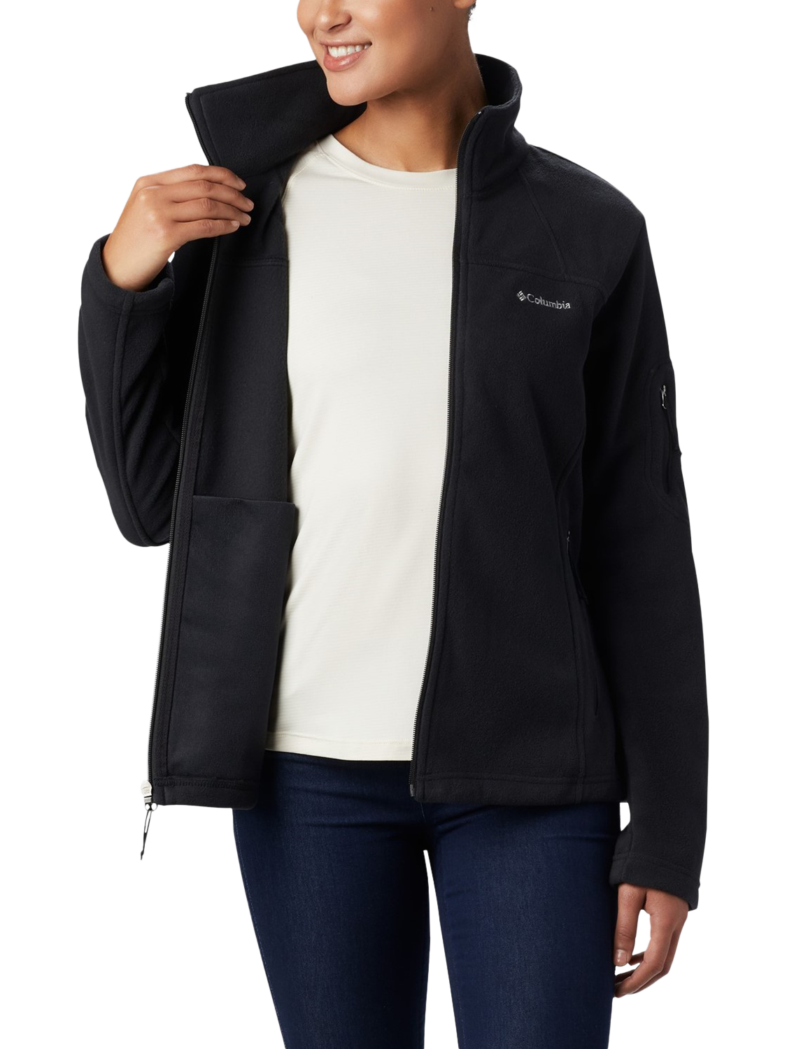 Product image 4 of 4, which shows Columbia Fast Trek II Fleece Jacket, Black, S