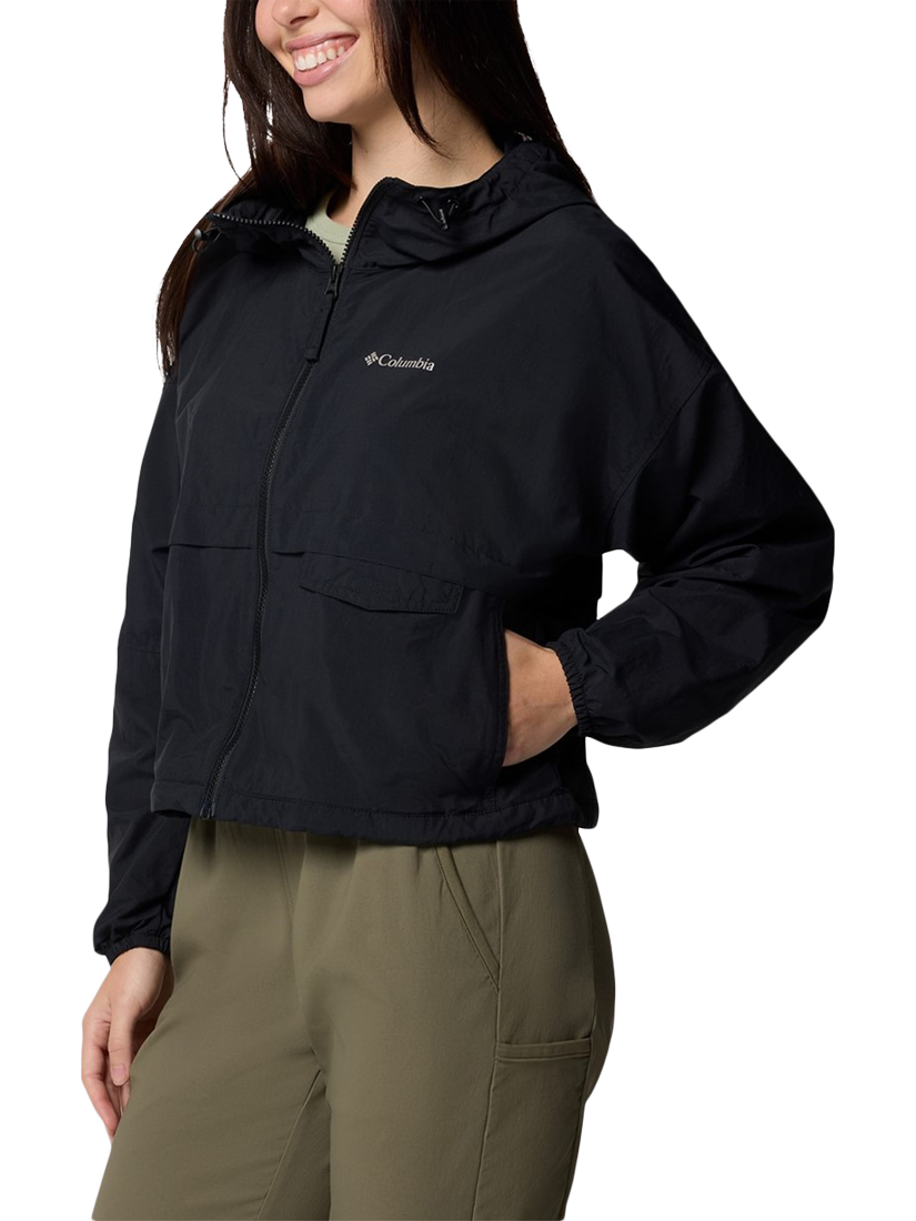 Product image 3 of 4, which shows Columbia Spire Valley Cropped Windbreaker, Black, S