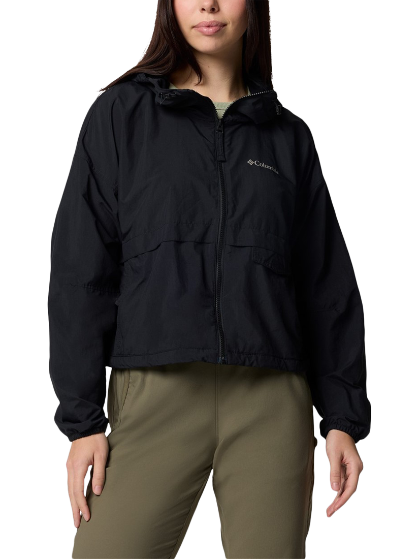 Product image 4 of 4, which shows Columbia Spire Valley Cropped Windbreaker, Black, S