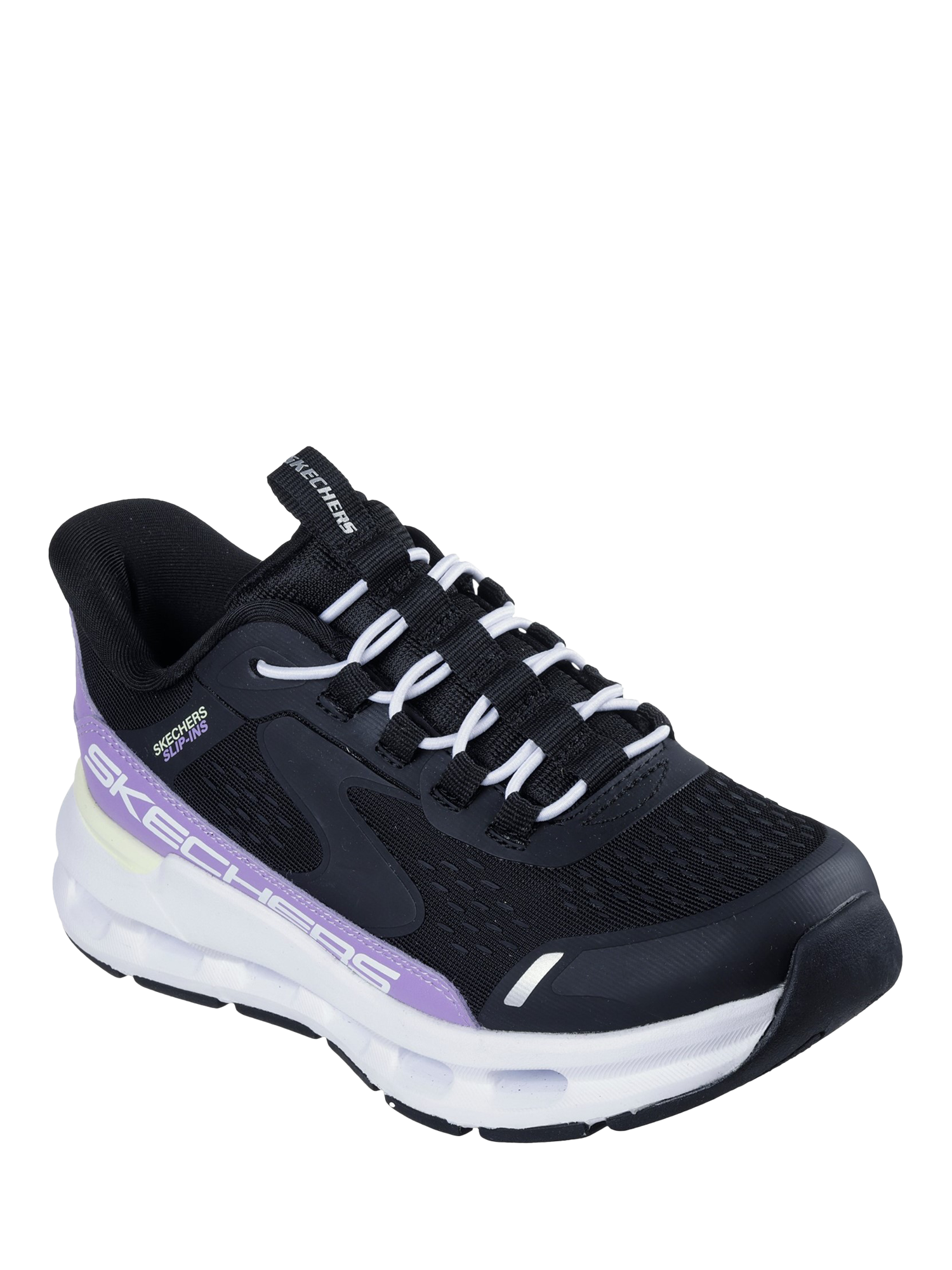 Product image 2 of 4, which shows Skechers Kids' Glide-Step Vista Lane Trainers, Black/Purple, 1.5