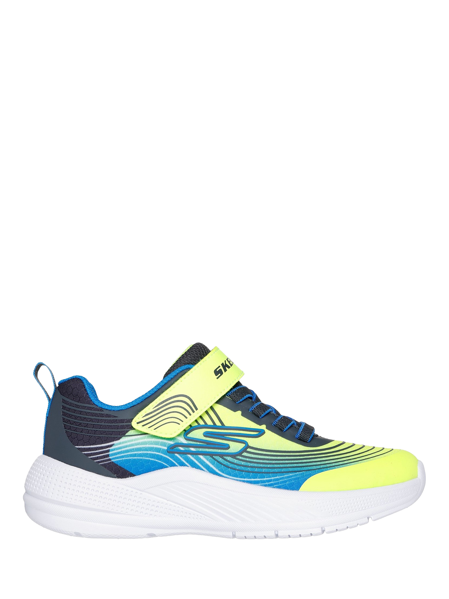 Skechers Kids' Microspec Advance Trainers, Yellow/Blue