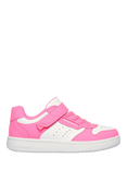 Skechers Kids' Quick Street Style Stride Trainers, Neon Pink/White