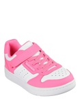 Skechers Kids' Quick Street Style Stride Trainers, Neon Pink/White