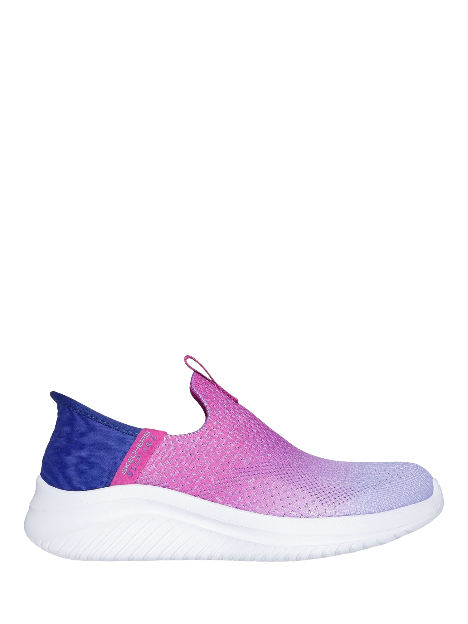 Product image 1 of 4, which shows Skechers Kids' Ultra Flex 3.0 Colour Boost Hands-Free Slip-In Trainers, Navy/Purple, 13 Jnr