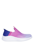 Skechers Kids' Ultra Flex 3.0 Colour Boost Hands-Free Slip-In Trainers, Navy/Purple