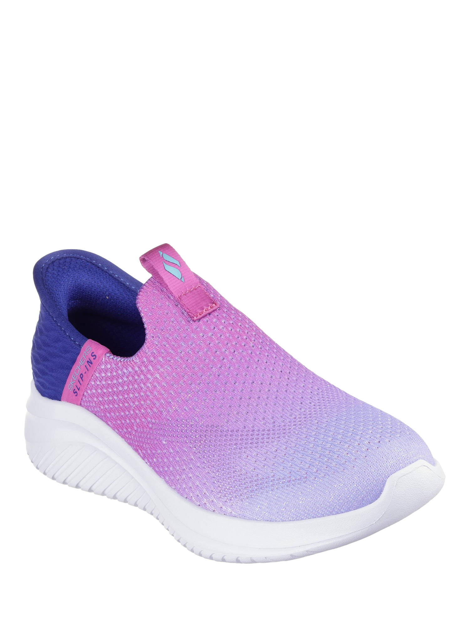 Product image 2 of 4, which shows Skechers Kids' Ultra Flex 3.0 Colour Boost Hands-Free Slip-In Trainers, Navy/Purple, 13 Jnr