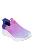 Skechers Kids' Ultra Flex 3.0 Colour Boost Hands-Free Slip-In Trainers, Navy/Purple